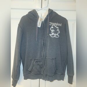 Disney Charcoal WOMENS 8 Zip-Up Hoodie w FLEECE